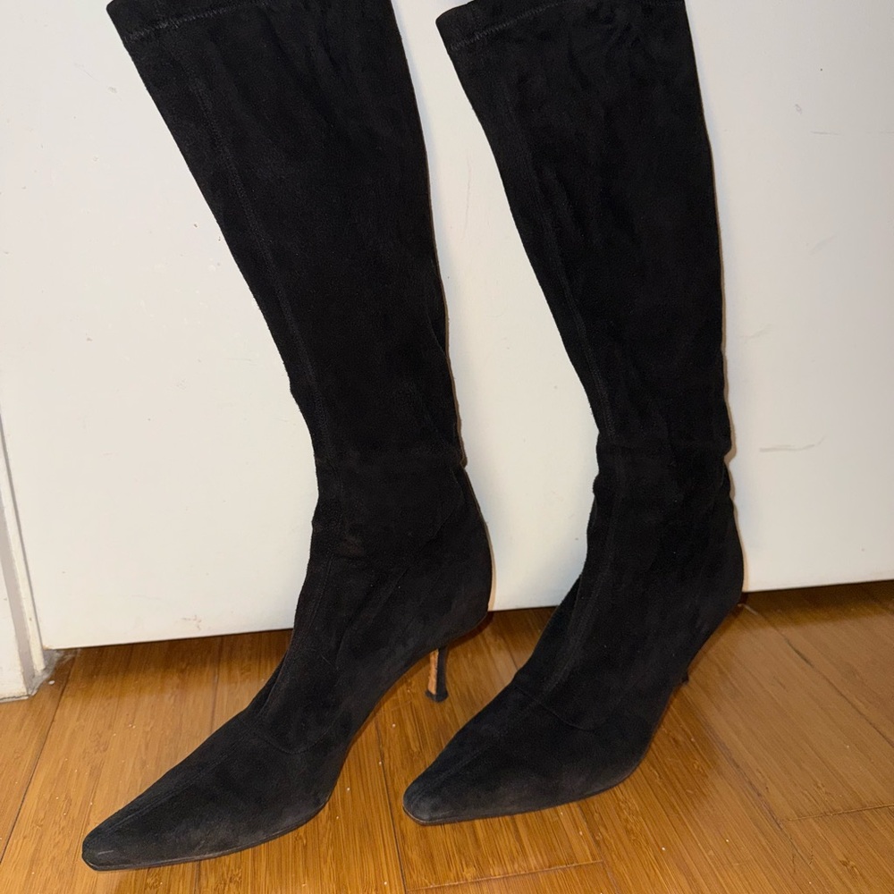 Jimmy Choo Vintage Black Suede Heeled Boots